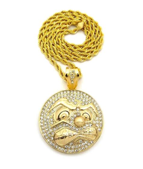 MENS HIP HOP GOLD PLATED CHIEF KEEF GLO GANG PENDANT CHAIN NECKLACE | eBay