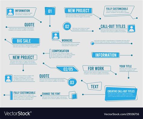 Callouts template digital info boxes with Vector Image