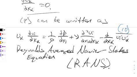 Derivation of Reynolds-Averaged Navier-Stokes Equation (RANS) and Reynolds stress - YouTube