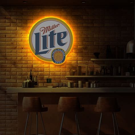 Miller Lite Neon Sign, Miller Lite Logo, Miller Beer Lighted Sign, Beer ...