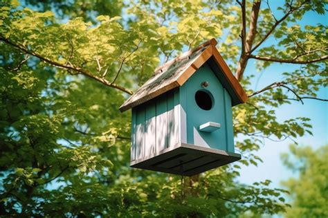 Premium AI Image | Photo a bird house hanging on tree