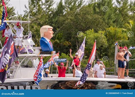 Trump Boat Parade on the Intracoastal, Jupiter Florida Editorial Stock ...