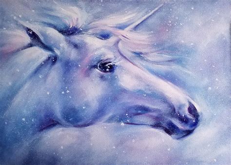 Christmas Unicorn oil painting Painting by Eleonora Taranova