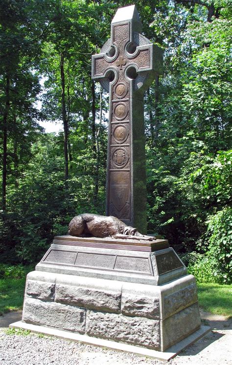 This monument on the Gettysburg battlefield commemorates the Union's famed Irish Brigade ...