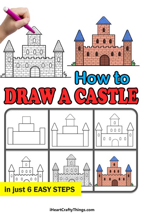 Castle Diagram Coloring How to Draw a Castle Step by Step Easy - Cole Chatthould