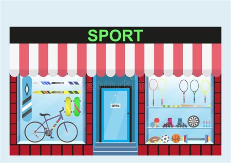 A sports shop stock vector. Illustration of customer - 33694995