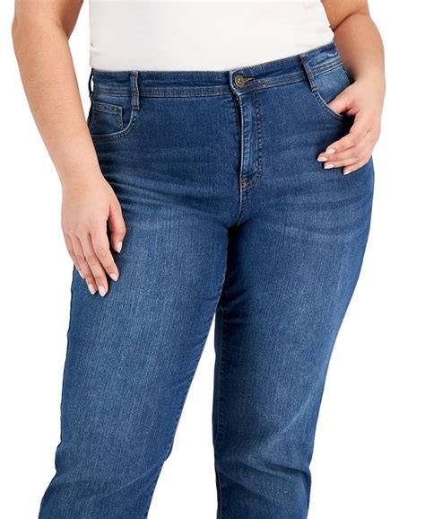 Style & Co Plus Size Mid-Rise Slim-Leg Jeans, Created for Macy's - Macy's