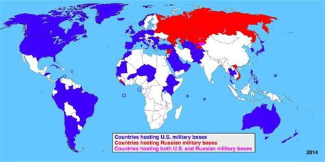 Countries with Russian vs US military bases... - Maps on the Web