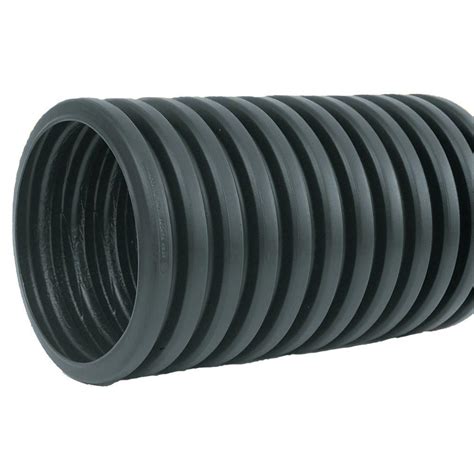 4 in. x 10 ft. Corrugated HDPE Drain Pipe Solid with Bell-End-4540010 - The Home Depot