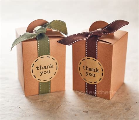 Kraft Gift Treat Boxes with Ribbons and Stickers (Set of 20) – 4.7 x 3.5 x 3.5 inches