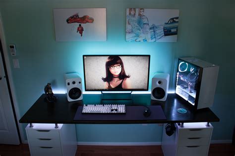 Desktop setup so far - Desk upgrade and LED ambient lighting | Gaming ...