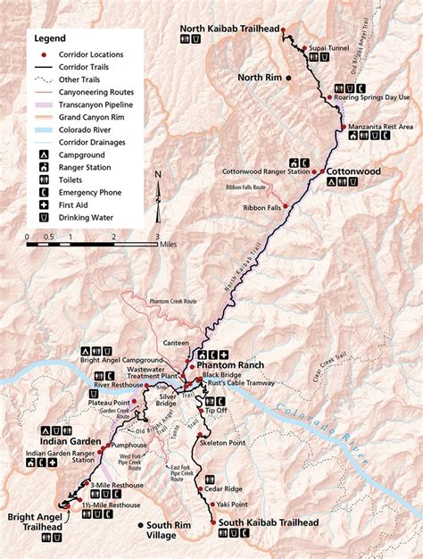 Bright Angel Trail Map - San Antonio Map