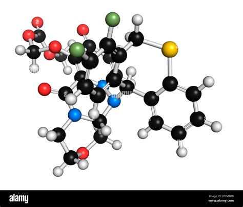 Baloxavir marboxil influenza drug molecule, illustration Stock Photo - Alamy