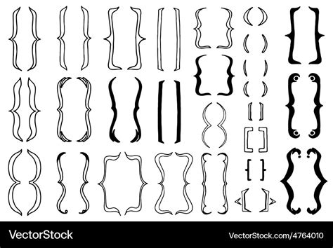 Bracket set design Royalty Free Vector Image - VectorStock