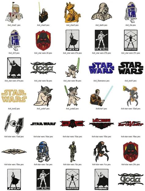 Star Wars Embroidery Designs Set | Star wars embroidery, Sewing machine embroidery, Machine ...