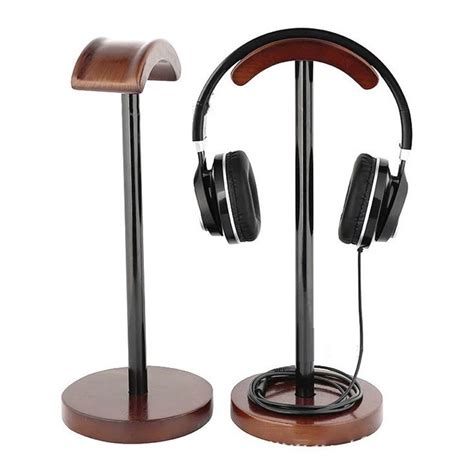 Wooden Headphone Earphone Headset Stand Hanger Bracket Desk Display ...