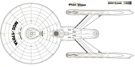 Dorsal Schematic of U.S.S. Enterprise NCC-1701 A | Star trek enterprise ...