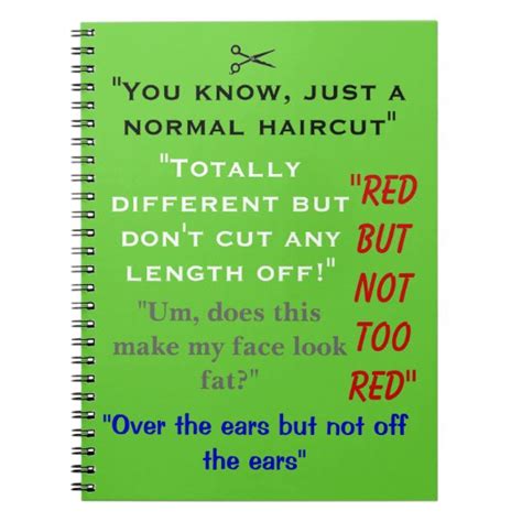 Funny Hair Stylist Notebook Quotes | Zazzle.com