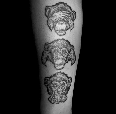 Three wise monkeys tattoo | Monkey tattoos, Armor tattoo, Tattoo lettering