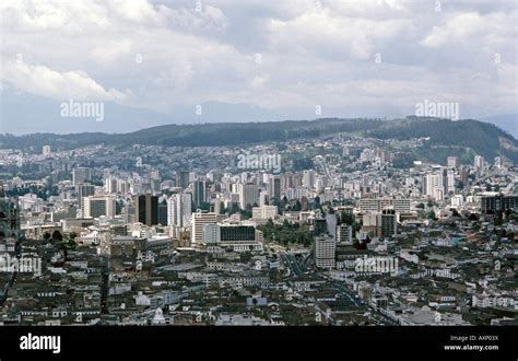 A view of the skyline of Quito Ecuador in the Andes Mountains Stock Photo - Alamy