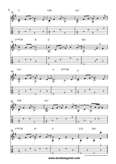 God Will Make A Way Fingerstyle Tabs - Don Moen | Dondee's Guitar Tabs