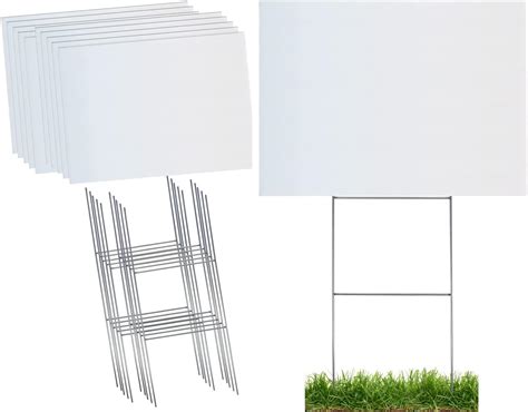 Amazon.com : Durable Blank Corrugated White Yard Sign Kit Includes 10 of Each: Large 18x24 Signs ...