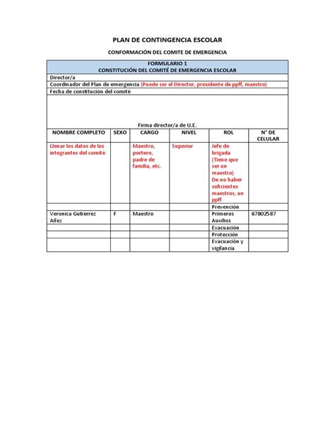 Plan de Contingencia Escolar | PDF