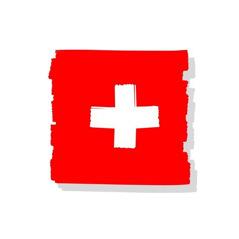 Flag Of Switzerland. Red and white symbol of the state. Alpine European ...