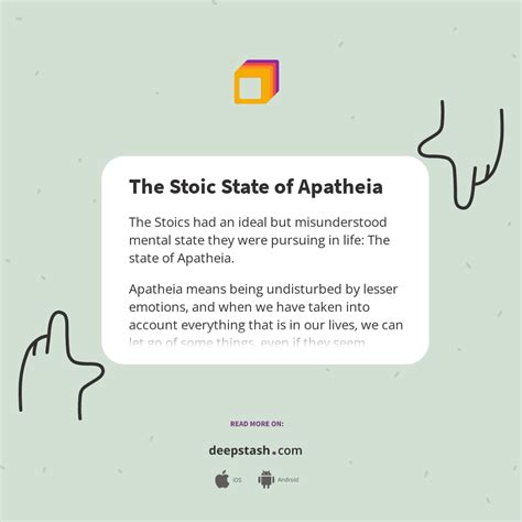 The Stoic State of Apatheia - Deepstash