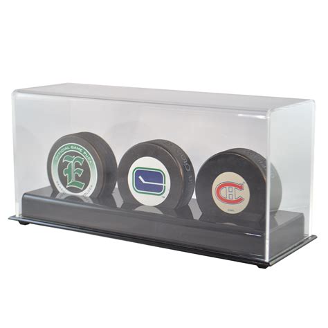 Three Hockey Puck Display Case Acrylic Base | Free Shipping ...