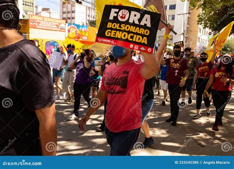 24J. Photo Taken during a Protest Against President Jair Bolsonaro ...