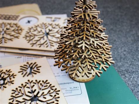 Christmas tree lasercut file 3D Puzzle vector laser cut | Etsy