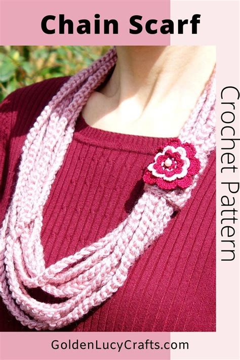 Crochet Chain Scarf, Necklace | Crochet chain scarf, Crochet, Crochet chain