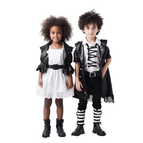 Halloween Kids Costume Party Cute Little Girl And Afro American Boy Vampire Skeleton Costume ...
