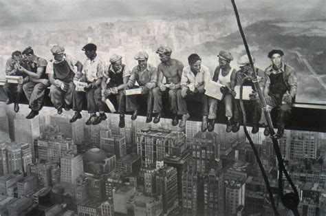 Custom Iron Workers Eating On A Beam - Artist: Benicio Antonio | Newely Completed Art Projects ...