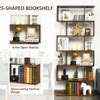 Tangkula 6-tier S-shaped Wooden Bookshelf Storage Bookcase ...