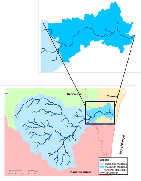 4.2. Adyar River basin, Chennai (total area: 871 km 2 ; inundation... | Download Scientific Diagram