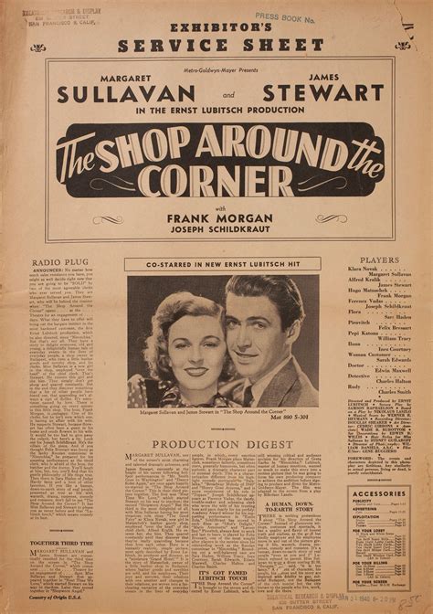 The Shop Around the Corner 1940 U.S. Pressbook - Posteritati Movie Poster Gallery