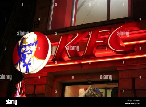 KFC Neon Sign at Night Stock Photo - Alamy