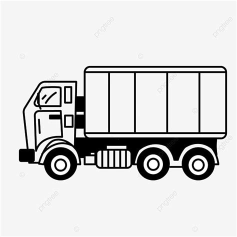 Trucks Transport Vector PNG Images, Transportation Truck Clipart Black And White, Truck Clipart ...