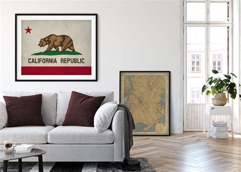 California Flag Art California Flag Print State Flag Poster | Etsy