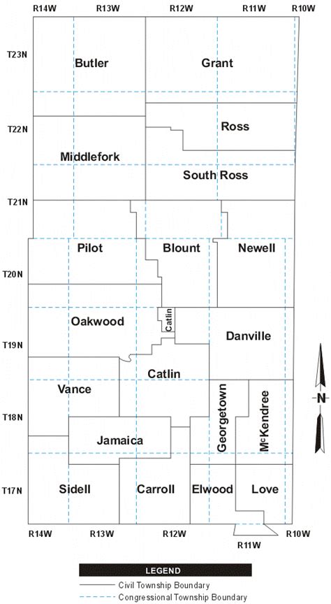 Vermilion County Township Map | Vermilion, County, Sidell