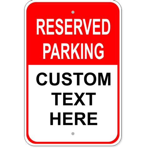 Reserved Parking Custom Text Aluminum Sign | 18" x 12" | HC Brands