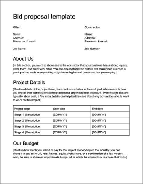 Download a Free Bid Proposal Template | Signeasy