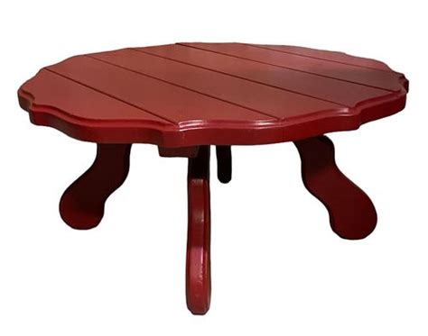 1970's Rustic Wood Coffee Table Painted Red for sale at auction on 25th ...