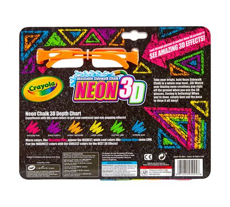 Neon 3D Washable Sidewalk Chalk - Crayola