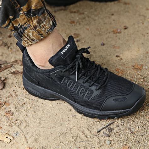 Black Police Running Shoes And Light Weight Outdoor Training Shoes And Anti-slip Shoes - Buy ...