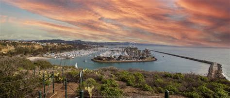 Sunset Over Dana Point Harbor from the Hiking Path Stock Photo - Image ...