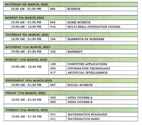 CBSE Class 10 Date Sheet 2024 PDF Download Here