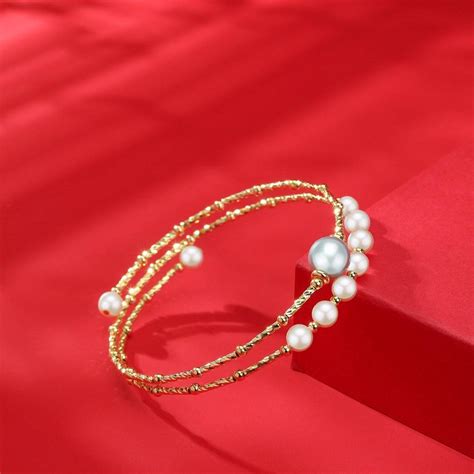 Dual-Layer Gold Beaded Freshwater Pearl Bracelet | House Of Pearls